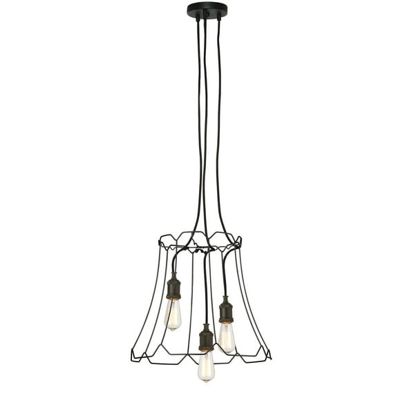 Dainolite - Balenko - Three Light Framed Pendant Black Finish - Dainolite