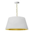 thumbnail image 1 of Dainolite - Brynn - 1 Light Medium Pendant-Aged Brass Finish-White/Gold Shade, 1 of 5