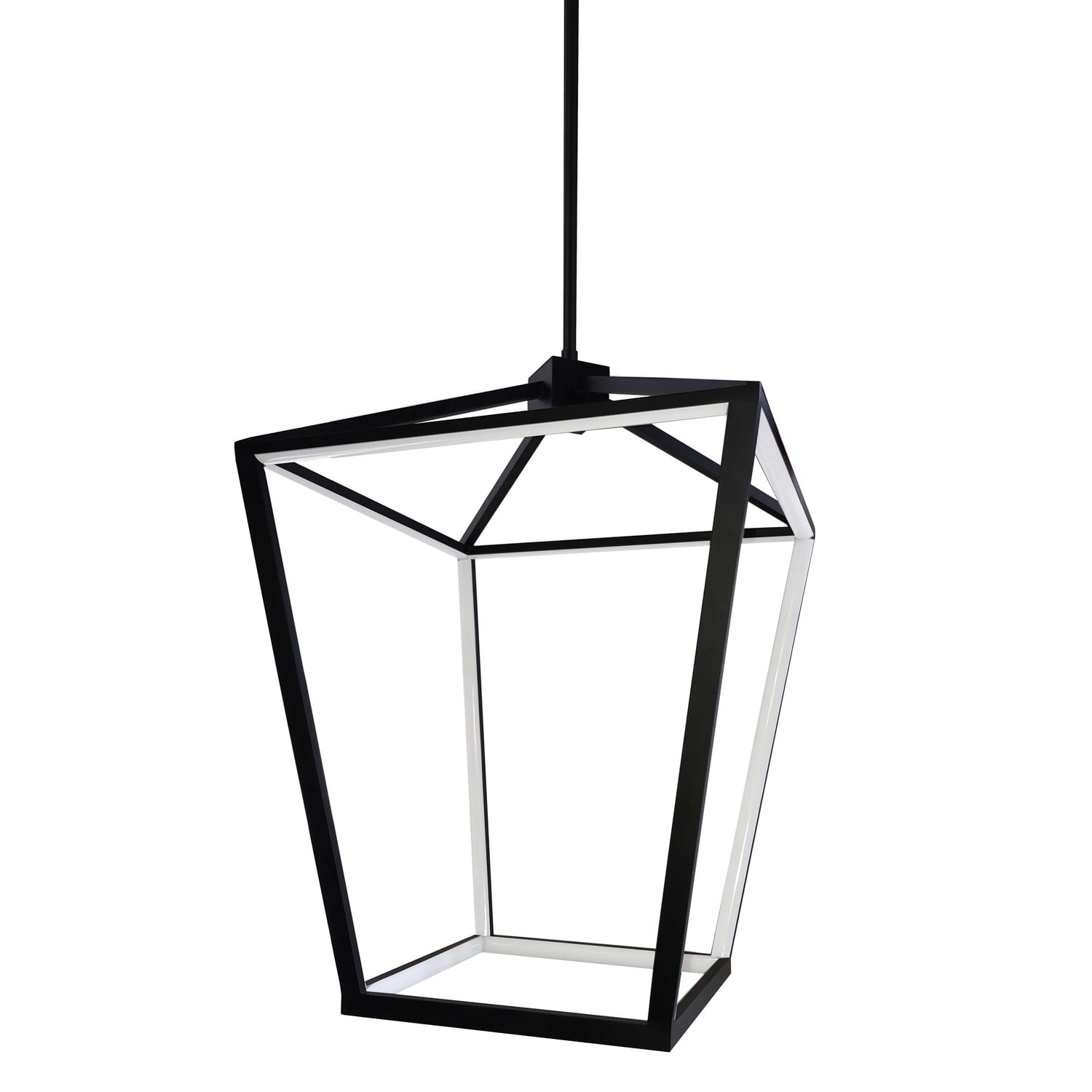 Aged Brass Matte Black 13" LED Drum Chandelier with White Diffuser