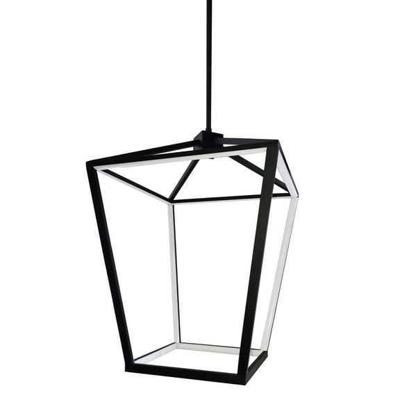 Dainolite CAG-2046C-MB 46W Chandelier, Matte Black with White Diffuser