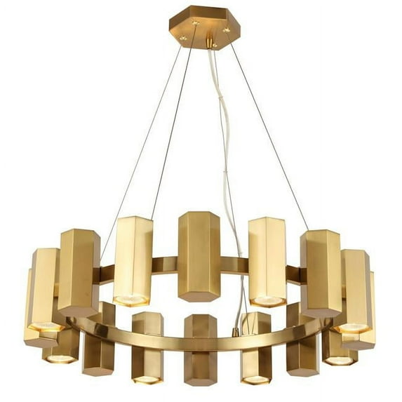 Dainolite CEN-2416C-AGB 16 Light Halogen Aged Brass Chandelier