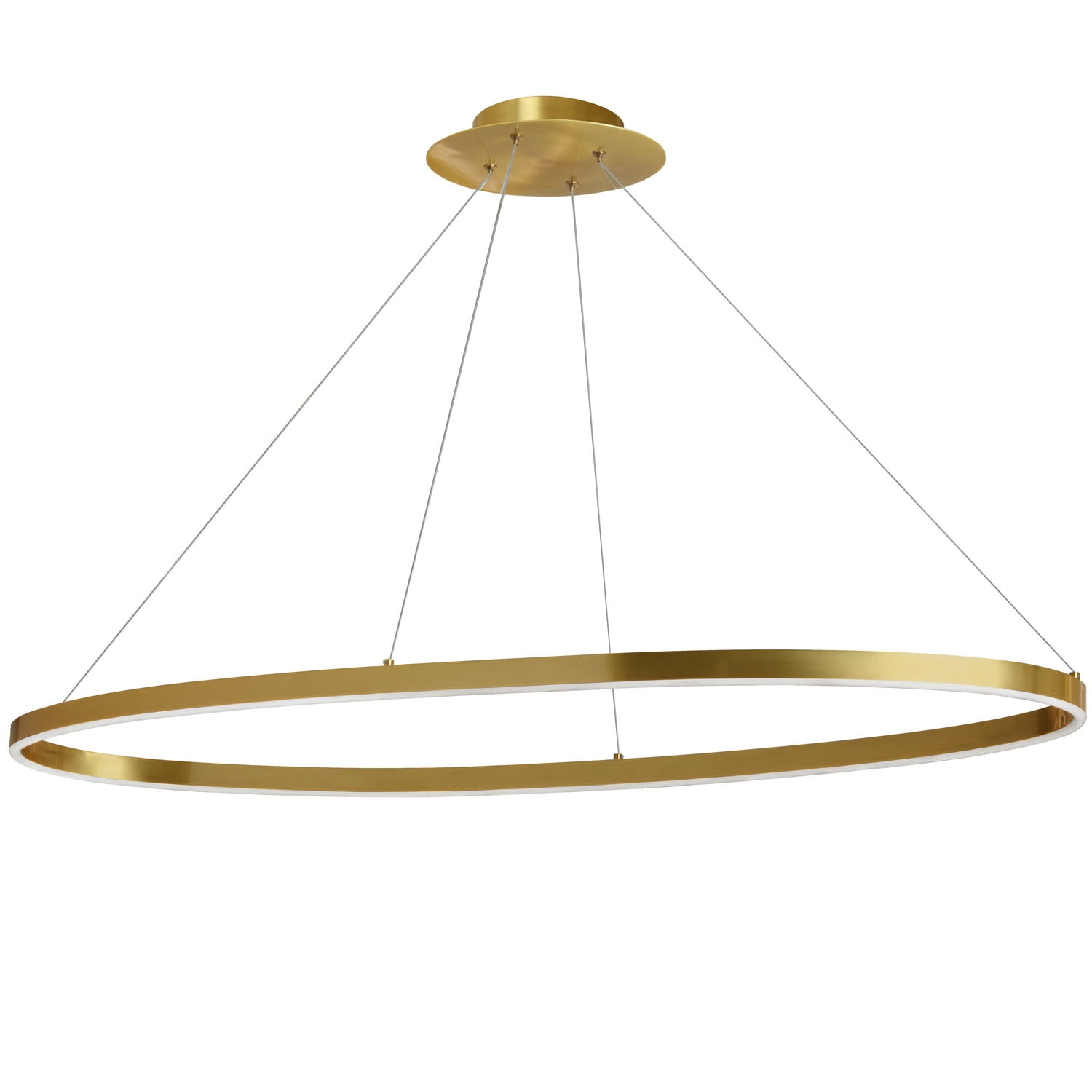 Circulo 44" Silver and Black Modern LED Chandelier with Acrylic Diffuser