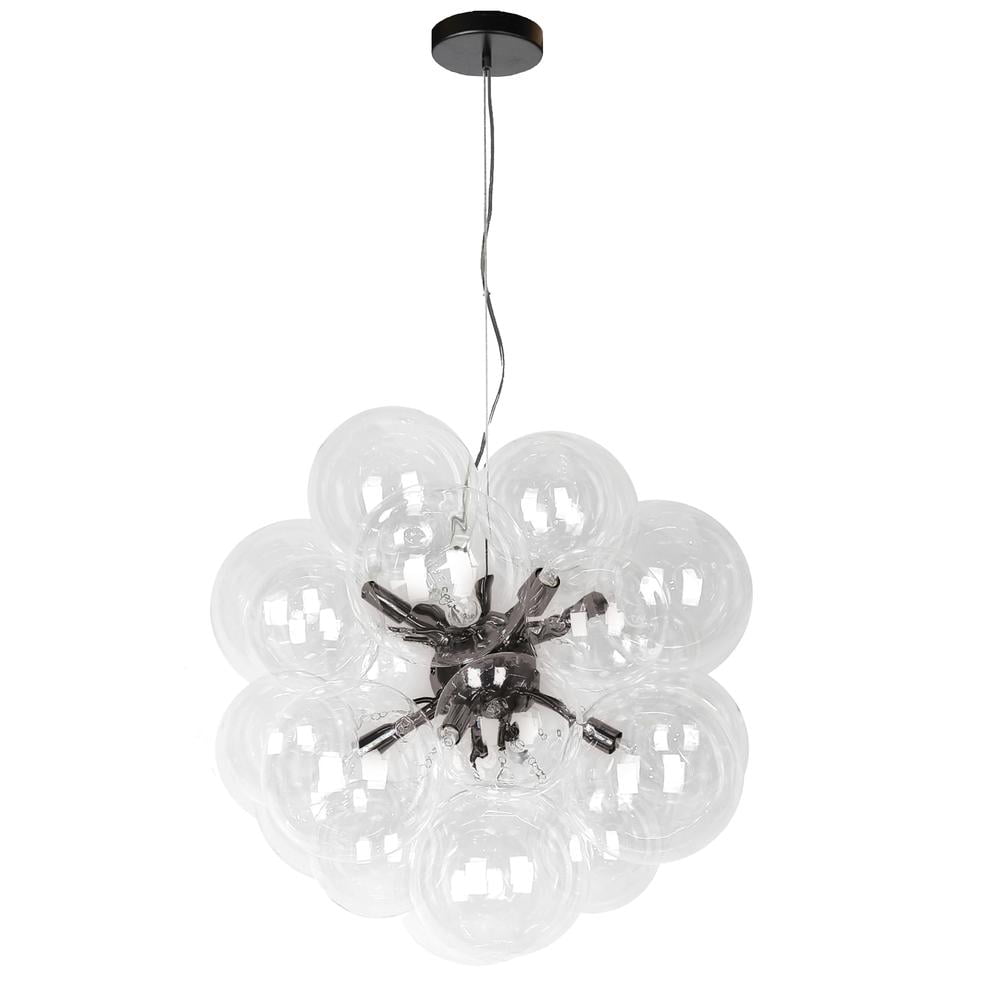 Matte Black Glass Globe Indoor/Outdoor Pendant Light