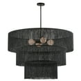 thumbnail image 1 of Dainolite 4 Light Chandelier in Matte Black w/ Black Tassel Shades, 1 of 2