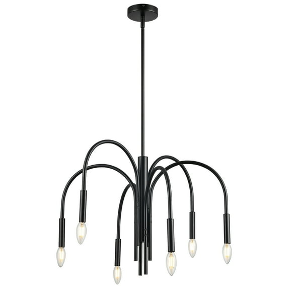CLY-246C-MB Dainolite Callway - 6 Light Chandelier In Contemporary Style-18 Inches Tall and 24 Inches Wide-Matte Black Finish