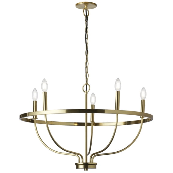 CSR-295C-AGB Dainolite Cesar - 5 Light Chandelier In Transitional Style-15.75 Inches Tall and 29 Inches Wide-Aged Brass Finish    -Traditional