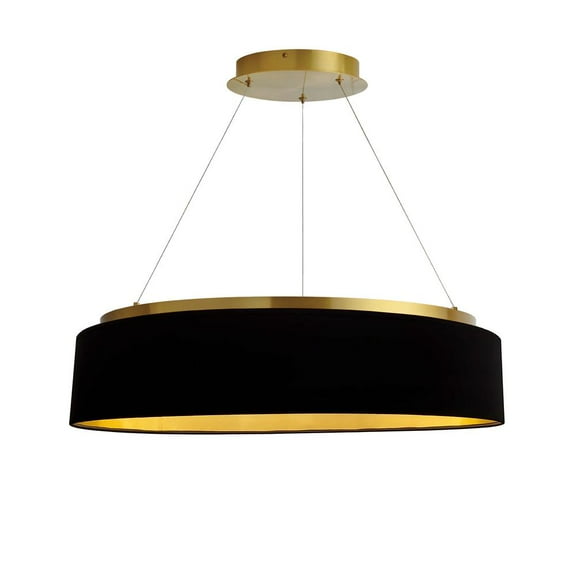 Dainolite 34W Chandelier, AGB, BLK Shade