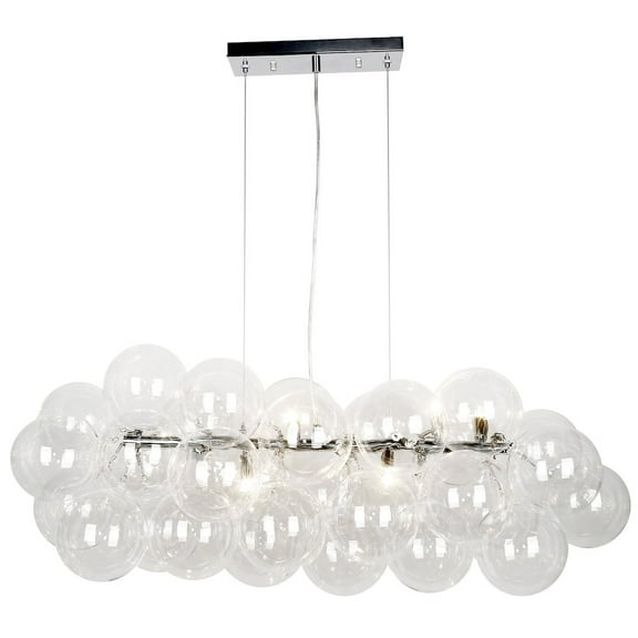 Belen Kox 10 Light Horizontal Pendant, Polished Chrome with Clear Glass