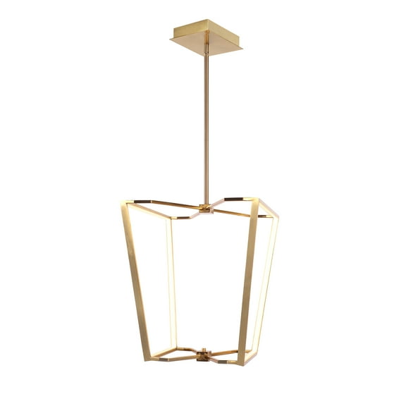 CUR-1848C-AGB Dainolite Curant - 48W 1 LED Chandelier In Modern Style-18 Inches Tall and 16.5 Inches Wide-Aged Brass Finish