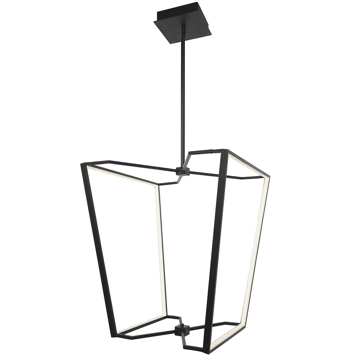 Modern Black LED Cage Ceiling Chandelier with Dimmable Light