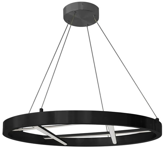 Dainolite  Dante Modern and Contemporary 40W Chandelier, Matte Black w/ White Silicone Diffuser
