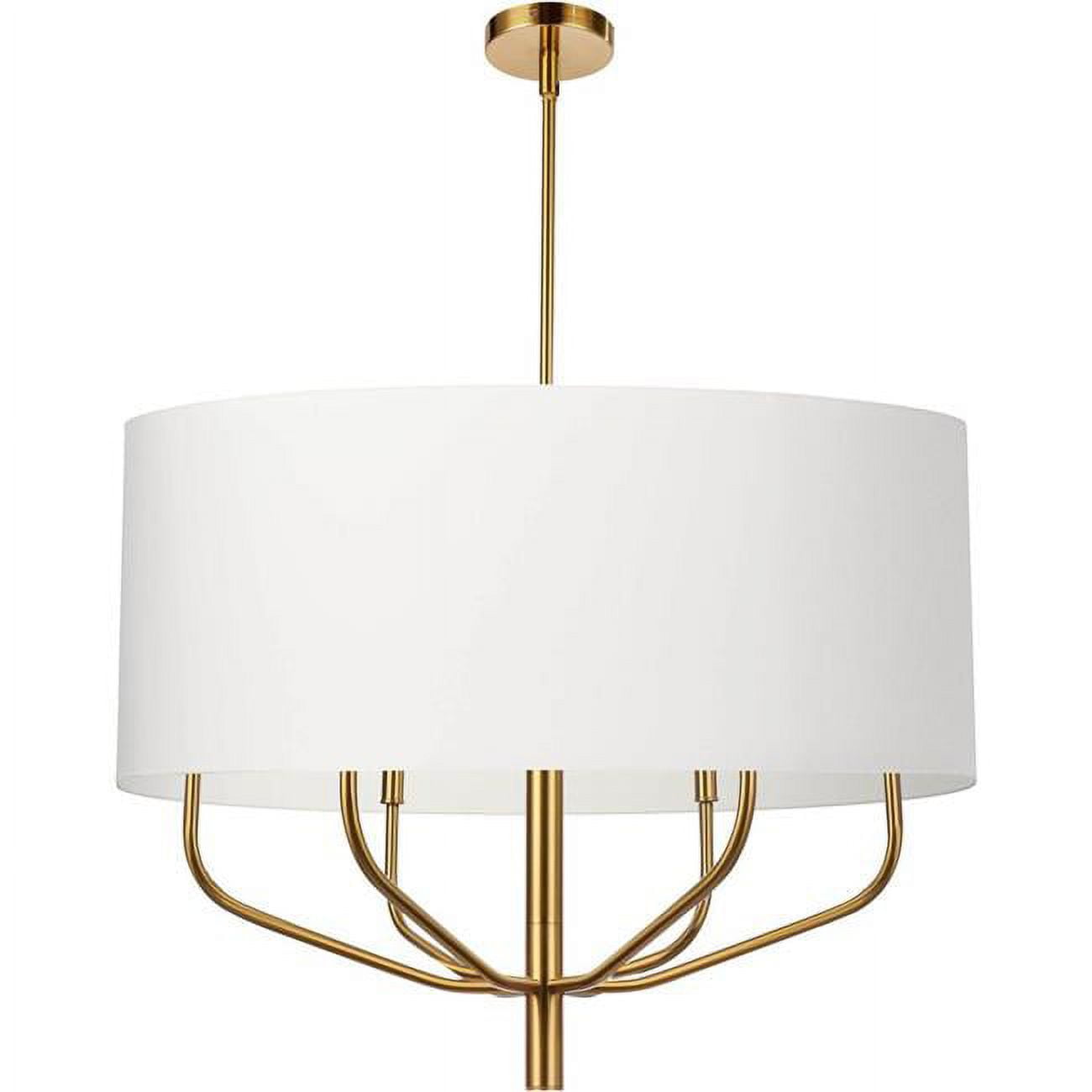 Eleanor Aged Brass 6-Light Drum Chandelier with Fabric Shade