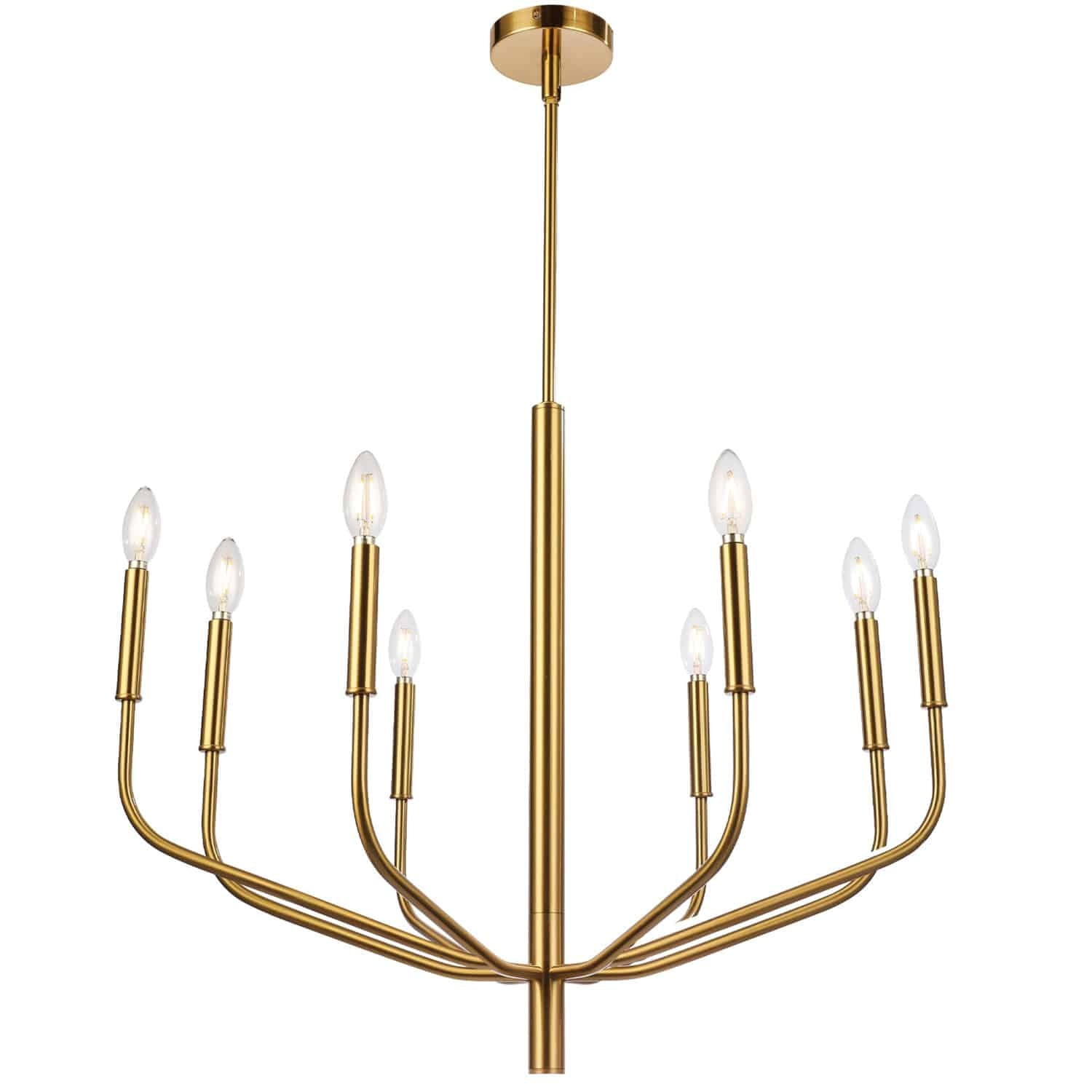 Eleanor 8-Light Aged Brass Candle Chandelier