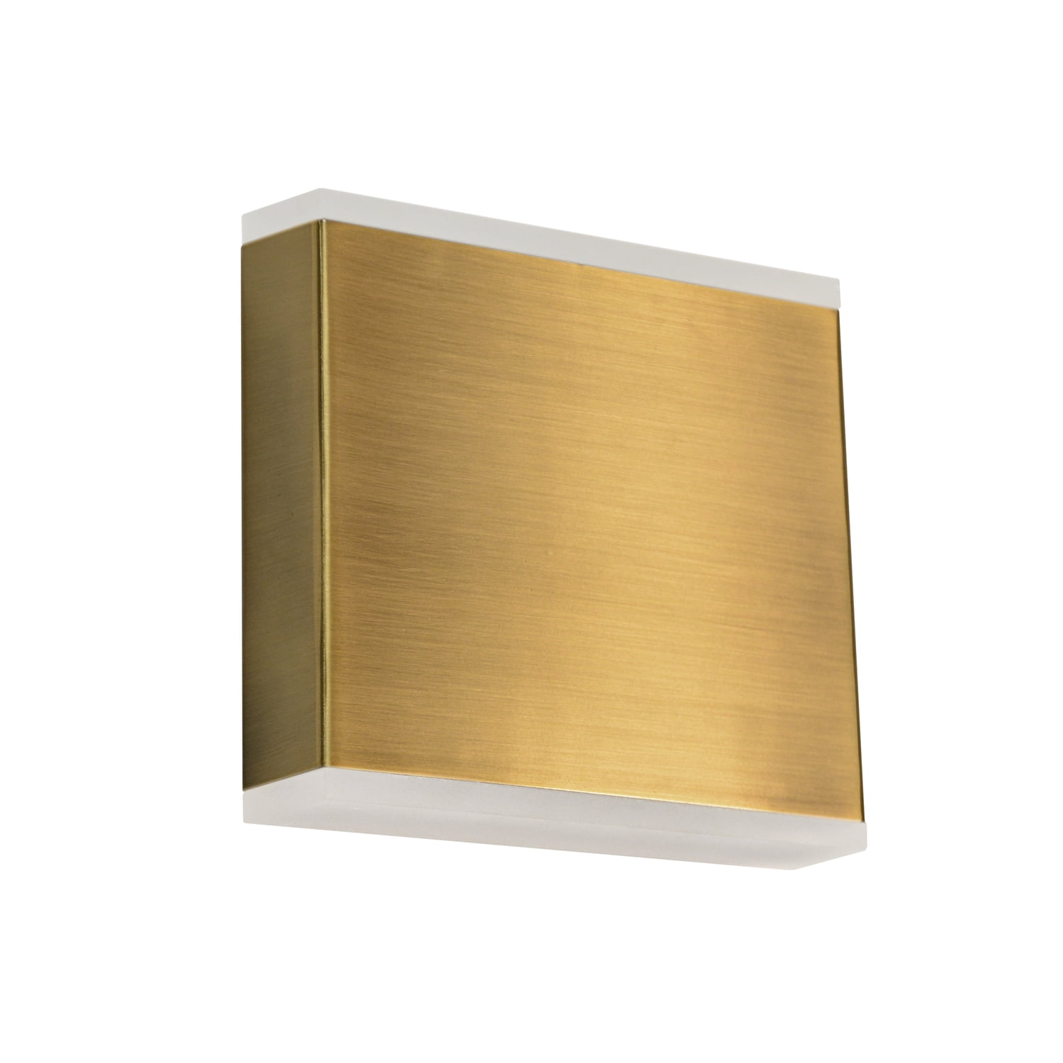 Aged Brass Modern LED Wall Sconce with Frosted Acrylic Diffuser
