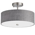 thumbnail image 1 of Dainolite Fabric Transitional 3 Light Everly Gray Semi-Flush Mount, 1 of 9
