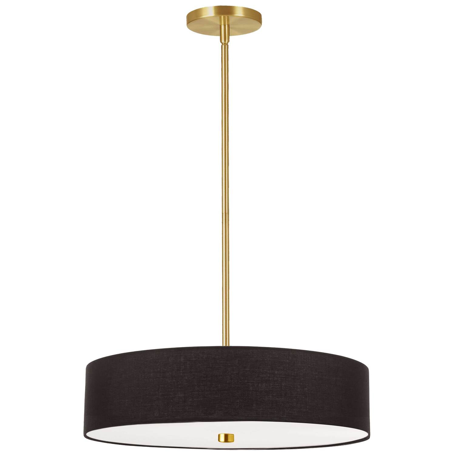 Everly Transitional 20" Aged Brass Drum Pendant with White Shade