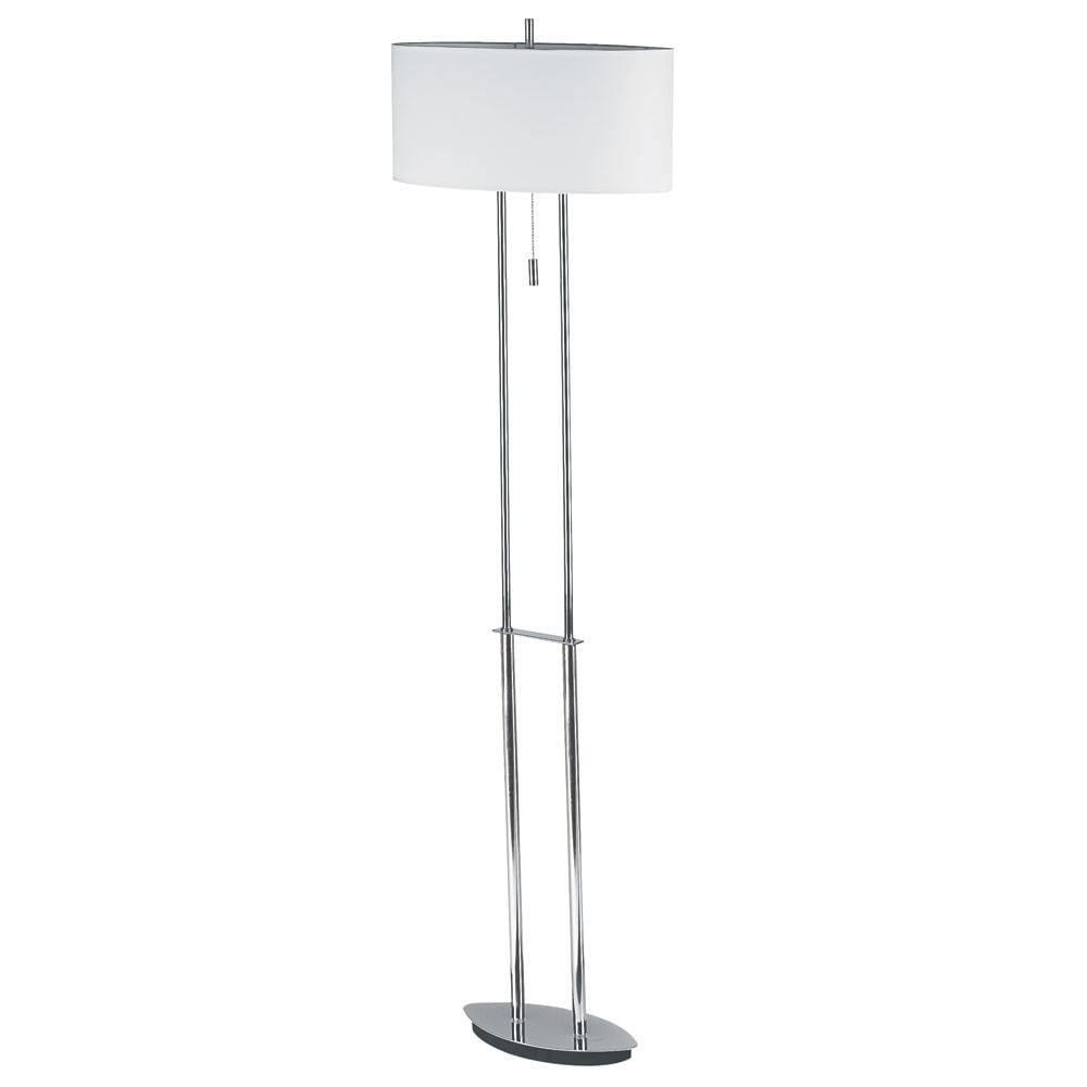 Dainolite Floor Lamp, Oval Shade Polished Chrome