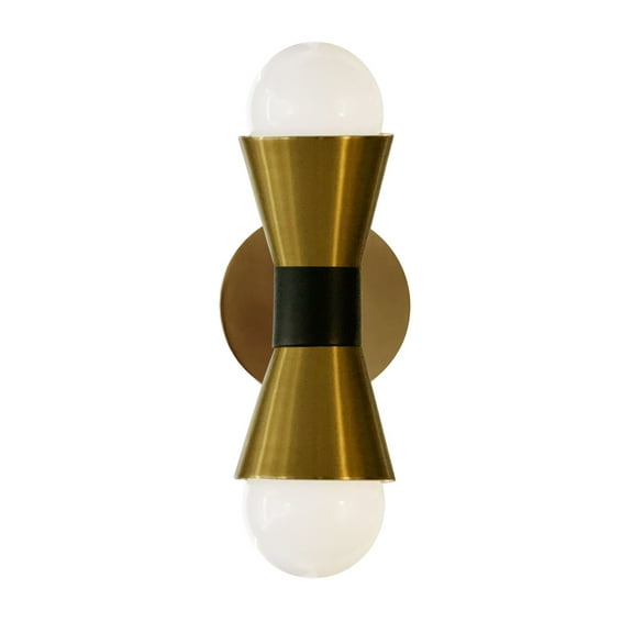 Dainolite - Fortuna - 2 Light Wall Sconce-Aged Brass/Matte Black Finish-Matte