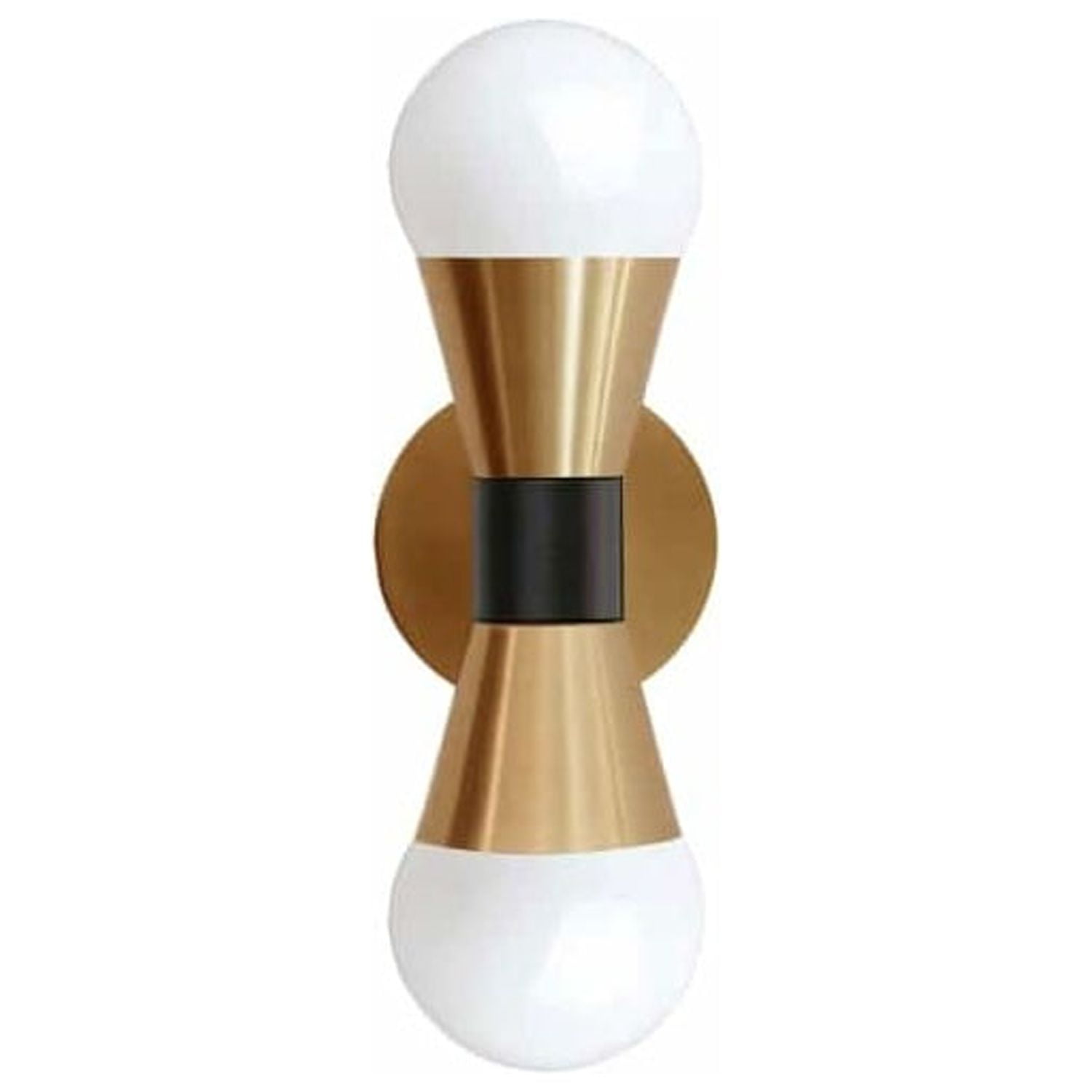 Aged Brass and Black Modern Dimmable Wall Sconce