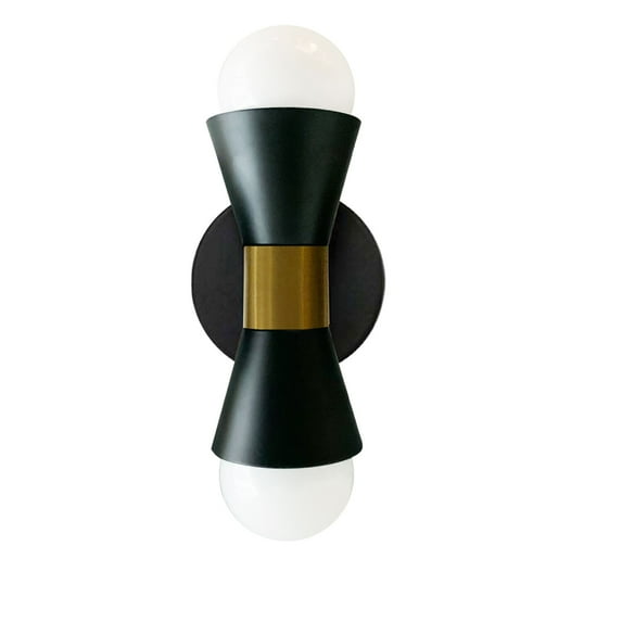 Dainolite - Fortuna - 2 Light Wall Sconce-Matte Black Finish-Aged Brass