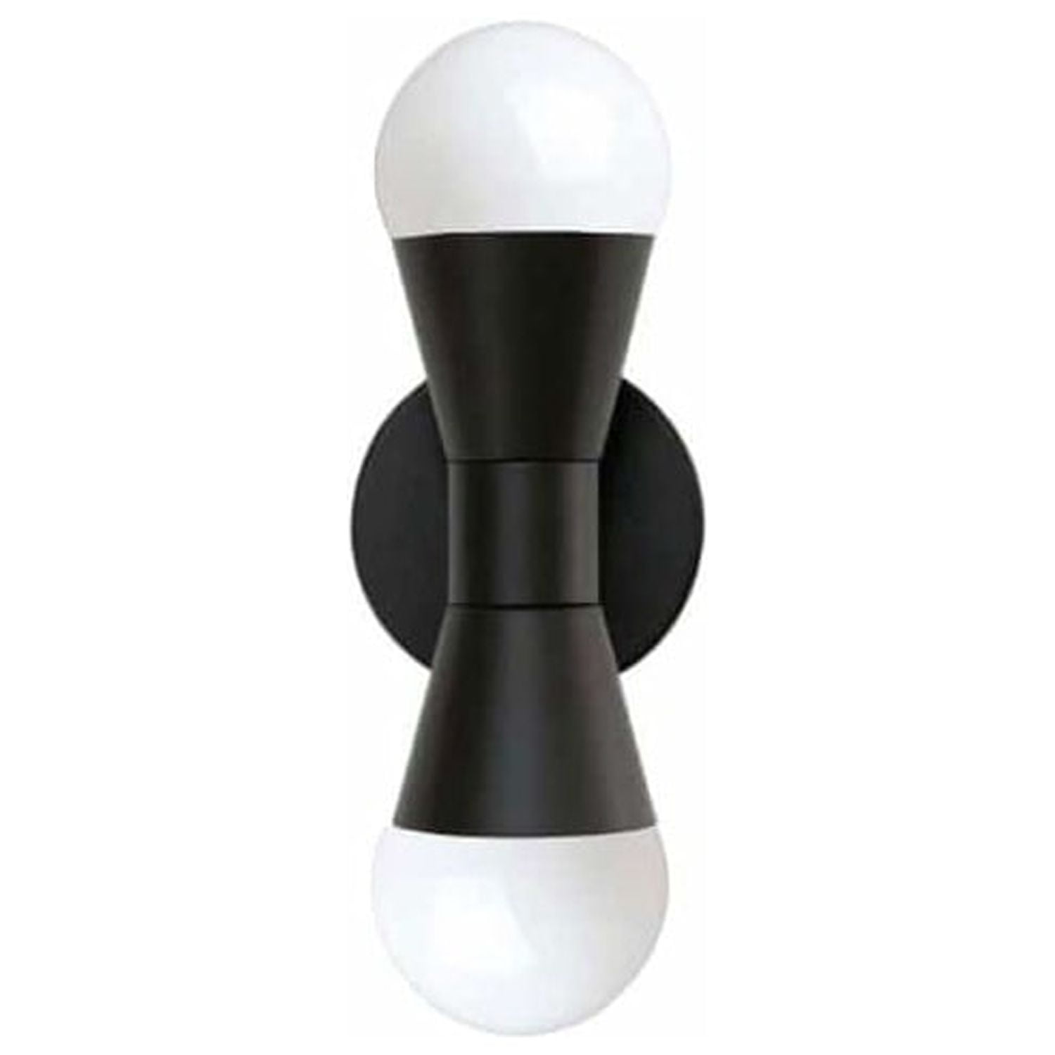 Matte Black Modern Dimmable Wall Sconce with Dual Bulbs