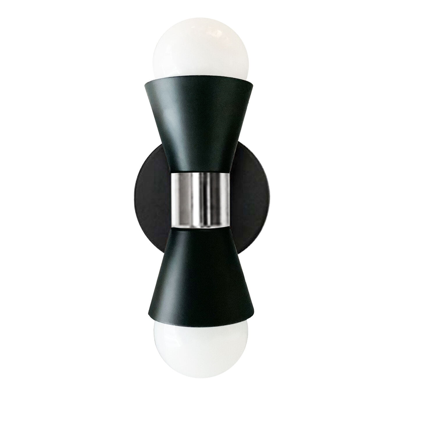 Modern Ambient Black Wall Sconce with Chrome Accents