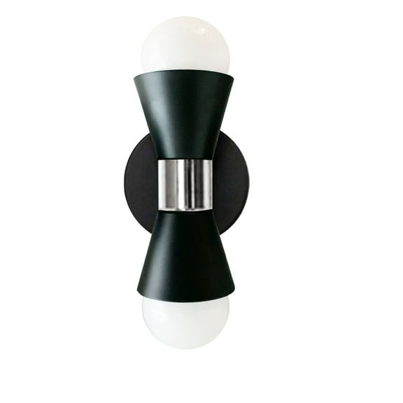 Dainolite - Fortuna - 2 Light Wall Sconce-Matte Black Finish-Polished Chrome
