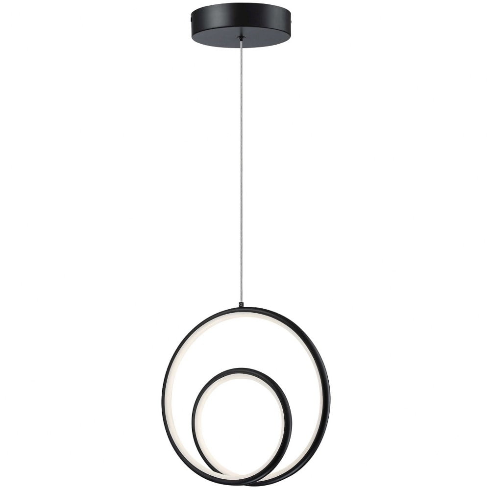 Modern Matte Black LED Pendant Light with White Silicone Diffuser