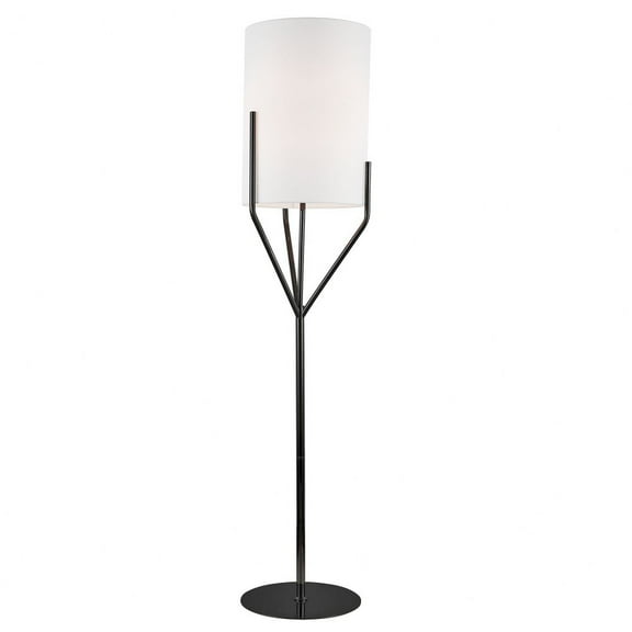 Dainolite  Khloe 1 Light Floor Lamp - Matte Black - White Shade