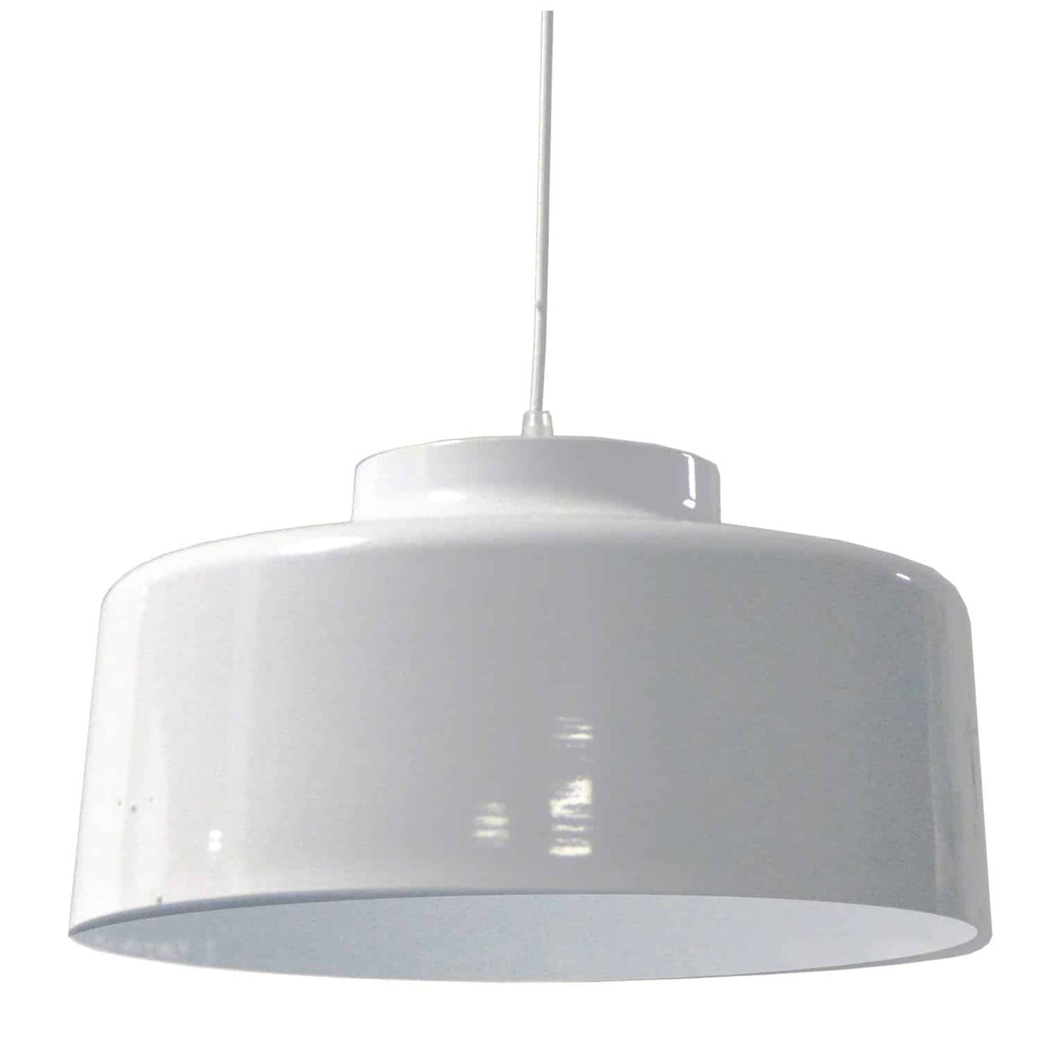 Transitional White Drum Pendant Light for Indoor/Outdoor Use