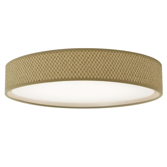 Dainolite CFLD-1522-NAT Corinne 15" Wide Led Flush Mount Drum Ceiling Fixture - White