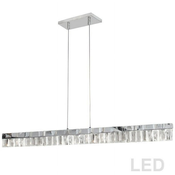 Dainolite LED Horizontal Crystal Pendant, Polished Chrome