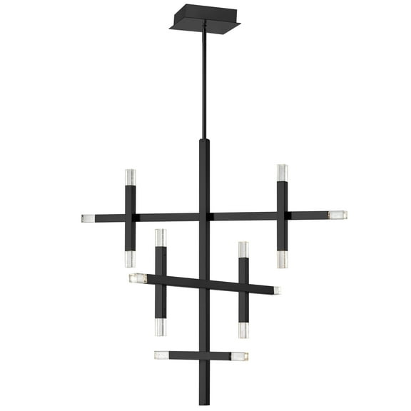 Dainolite Lighting FCS-3656C-MB 56W Chandelier with Acrylic Diffuser, Matte Black