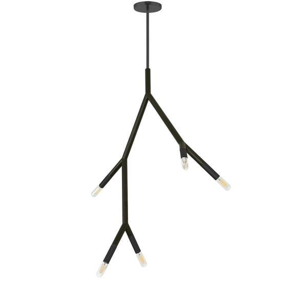 Dainolite 5 Light Incandescent Pendant in Matte Black