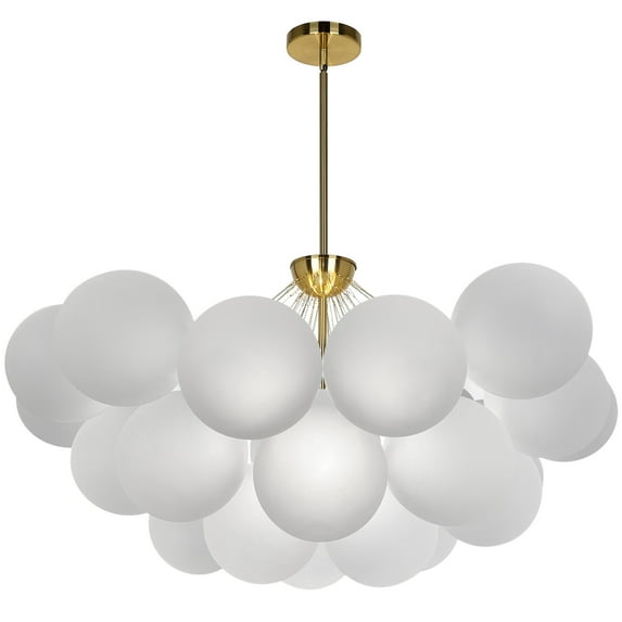 Dainolite Miles 8 Light Contemporary Opal White Luxury Globe Chandelier