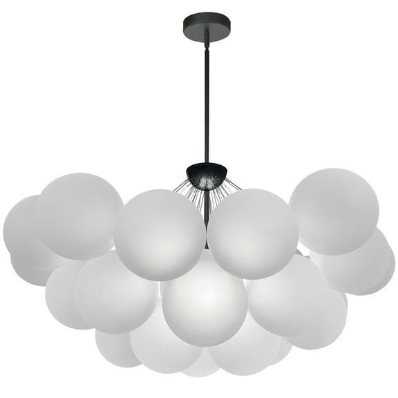 Dainolite  Miles 8 Light Contemporary Opal White Luxury Globe Chandelier