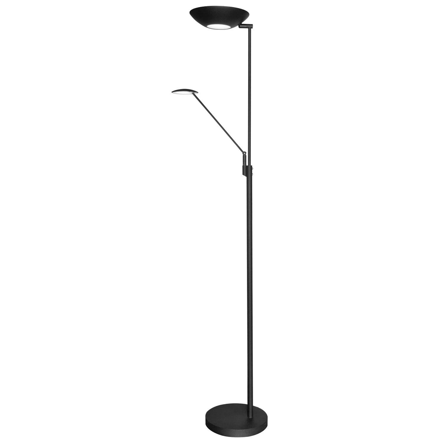 Black Adjustable Multi-Head LED Floor Lamp with Touch Control
