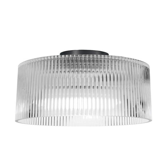Dainolite 1 Light Flush Mount in Matte Black w/ Fluted Glass