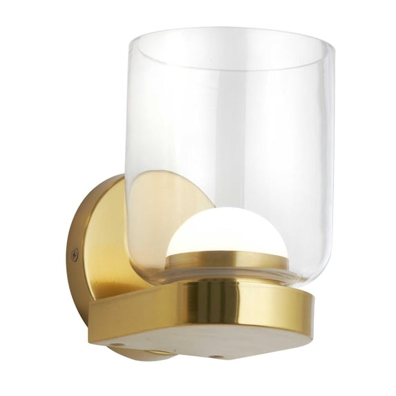 Dainolite 10W Wall Sconce, AGB, CLR Glass