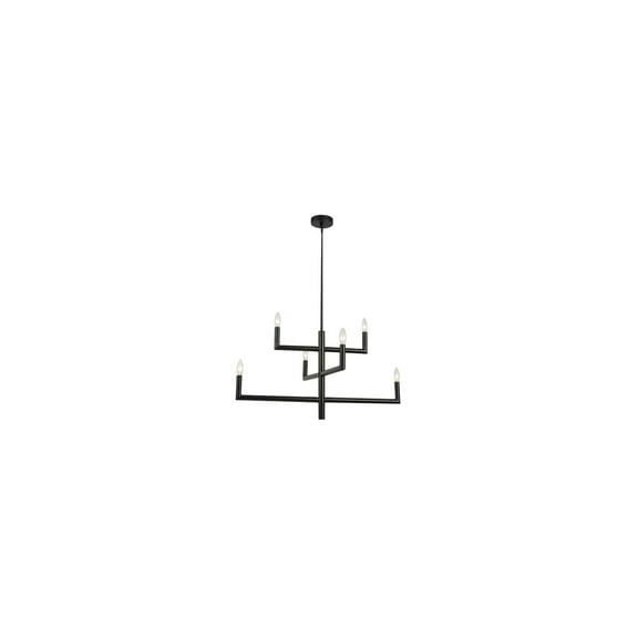 Dainolite - Nora - 31.5 Inch 6 Light 2-Tier Chandelier-Matte Black Finish