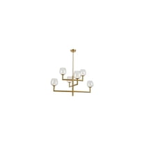 Dainolite Nora 6 Light Contemporary Aged Brass Luxury Lantern Chandelier