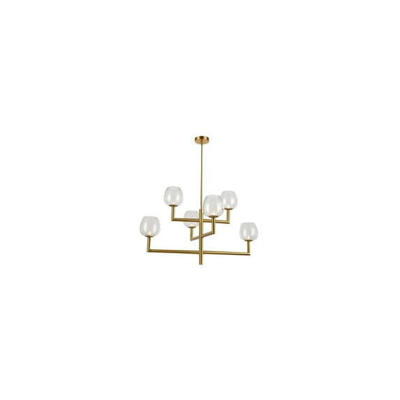Dainolite Nora 6 Light Contemporary Aged Brass Luxury Lantern Chandelier