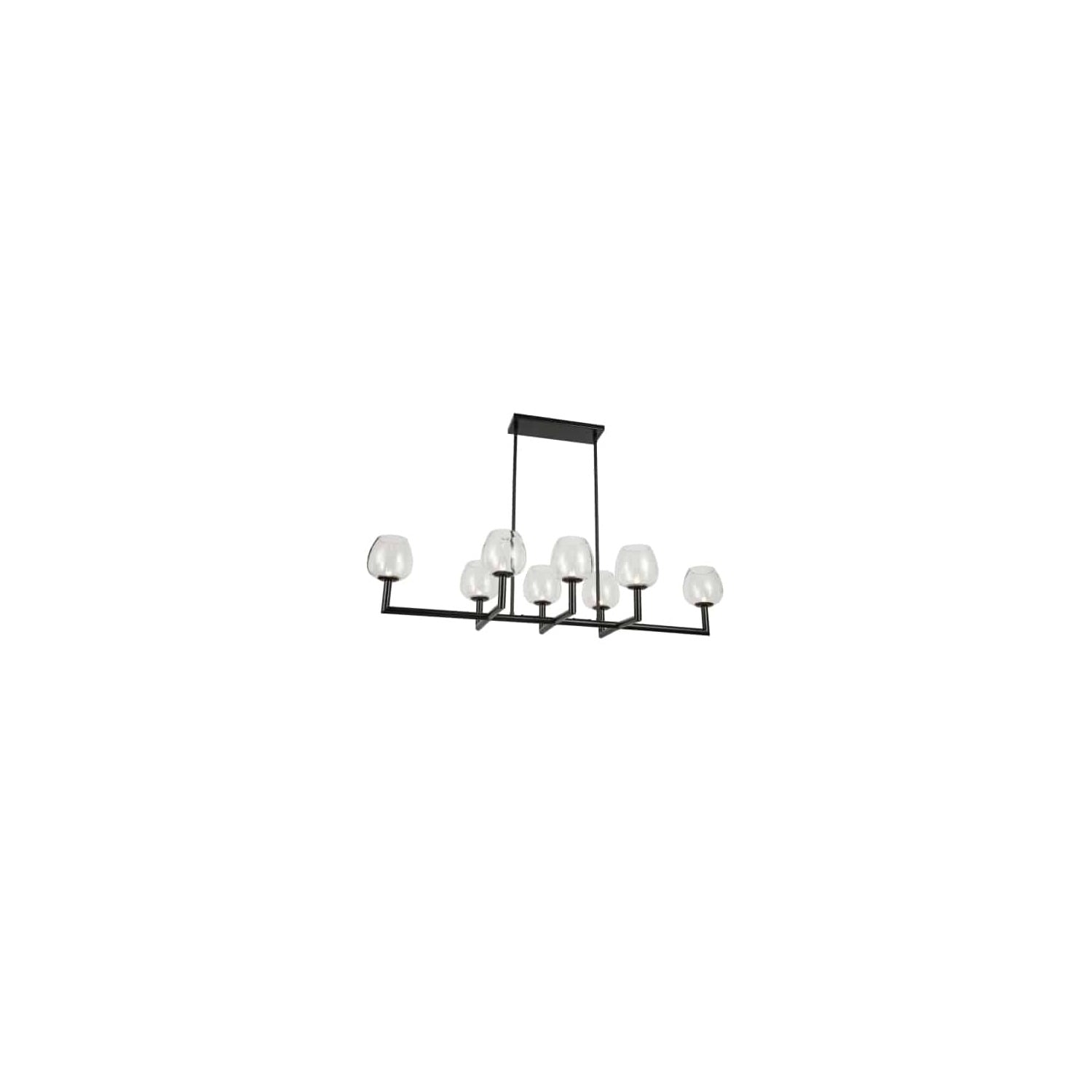 Modern Black 51'' Luxury Lantern Chandelier with Clear Candle Shades