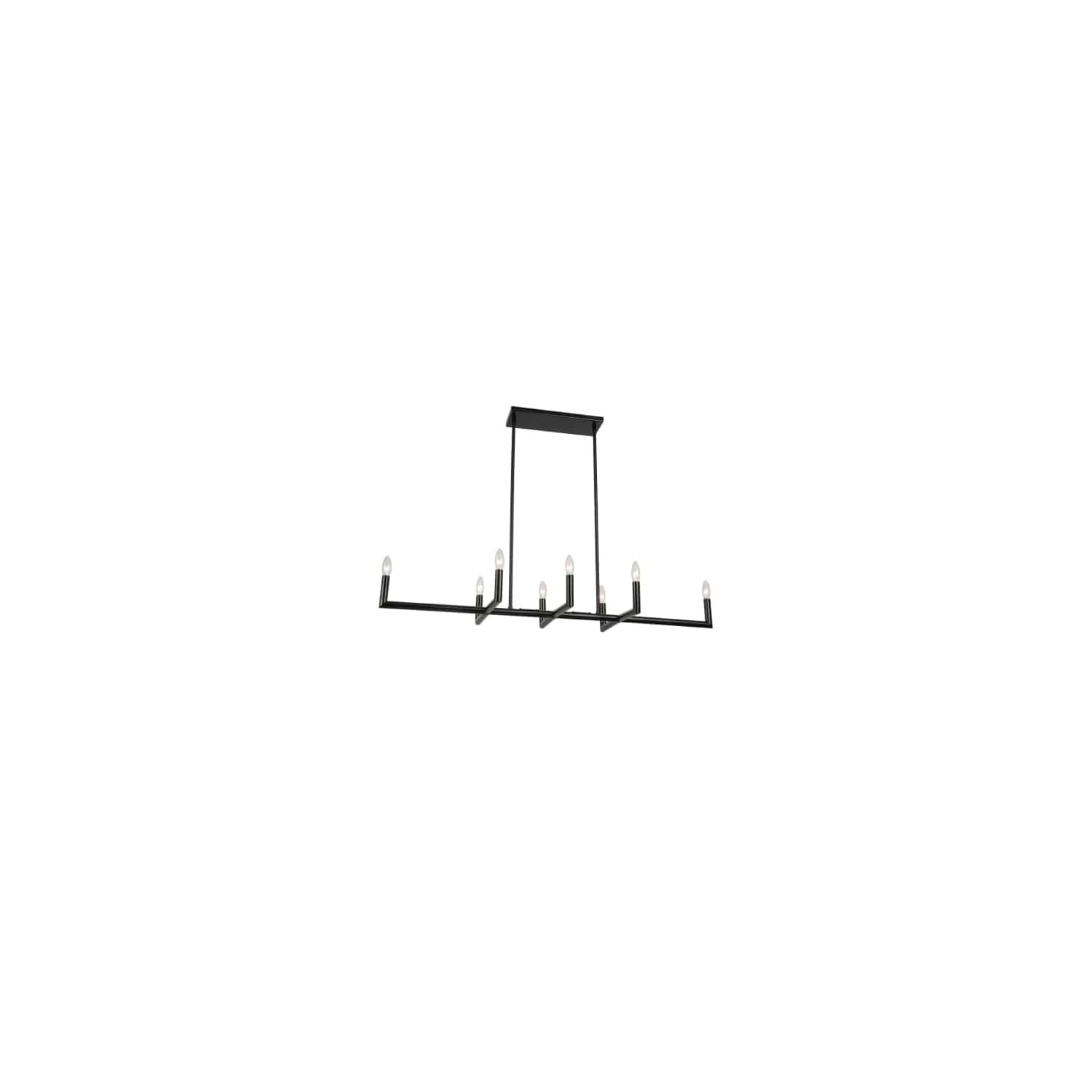 Nora Modern Matte Black 8-Light Candlestick Chandelier