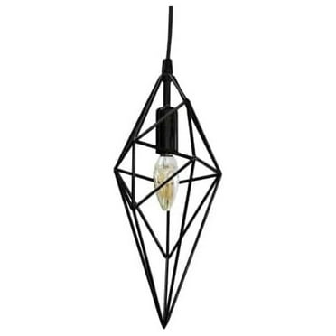 Dainolite - One Light Pendant-Black Finish    -Traditional Installation