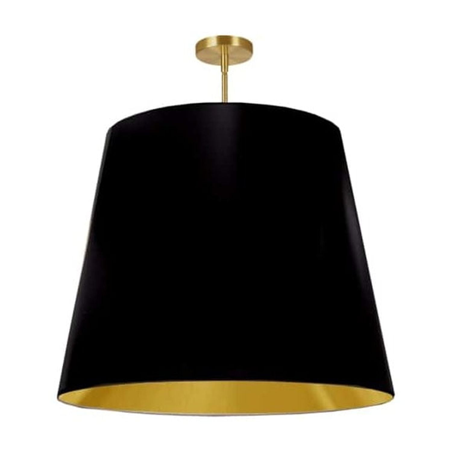 Contemporary 32" Gold Drum Pendant with White Shade