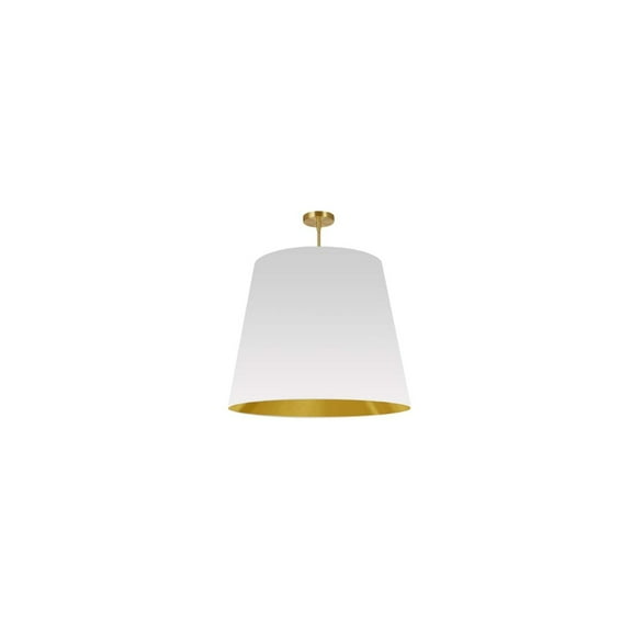 Dainolite  1LT Oversized Drum Pendant X-Large, WH Shade-Color:White/Gold