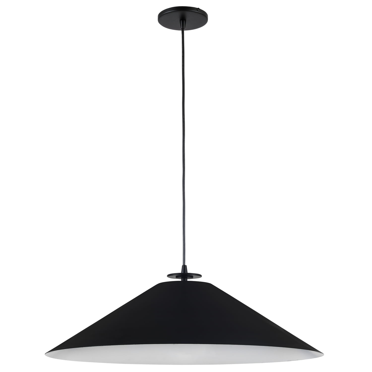 Prudence 24" Matte Black Tapered Drum Indoor/Outdoor Pendant