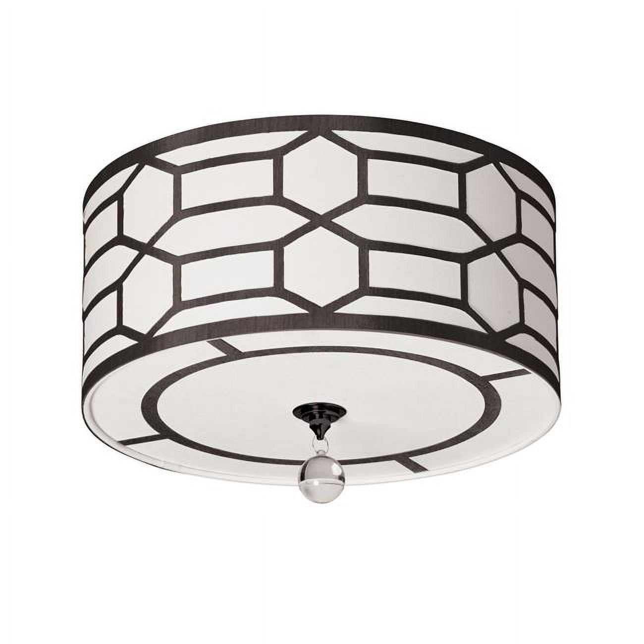 Dainolite PEM-184FH-MB-BW 4 Light Incandescent Flush Mount, Matte Black with Black & White Shade