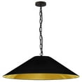 thumbnail image 1 of Dainolite PSY-XL-MB-698 1 Light Incandescent Pendant, Matte Black with Black & Gold Shade, 1 of 6